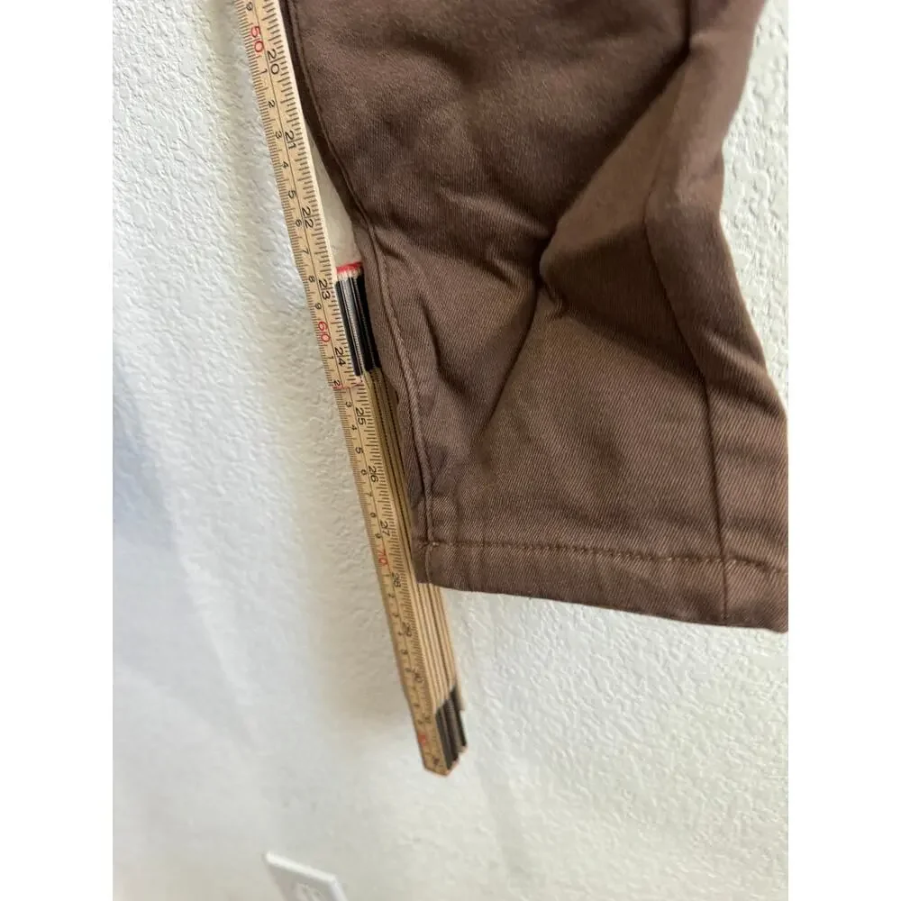 NWT Women's Brown Fleece Denim Leggings Jeans Pull-on Stretchy Casual Comfy M